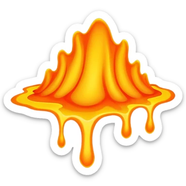 create an emoji of a little lava flow, no face just the lava, no volcano, something like a stain sticker