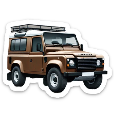 Brown Land Rover defender sticker