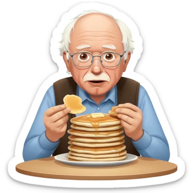 Bernie sanders eating pancakes sticker