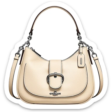 Coach Women's Hadley Mini Crossbody Bag in Pebbled Leather all white beige
 sticker