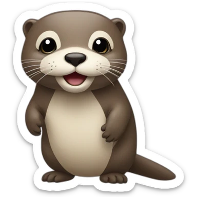 Otter saying debout in speech bubble sticker