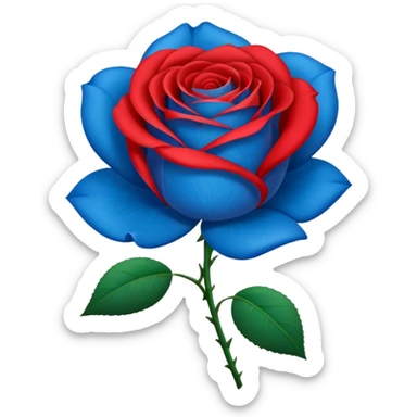 rose shape flower, no stem, now make it a 100% blue, 9.8% green, 0% red,  sticker