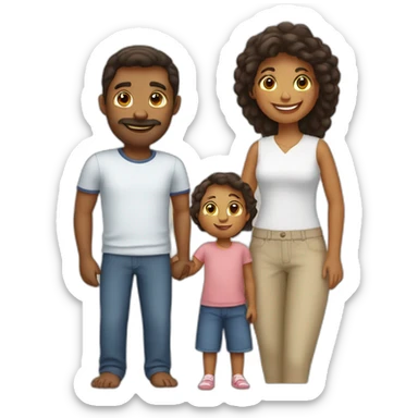 A family with two kids from France sticker