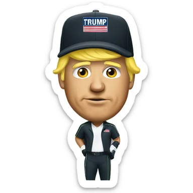 Trump wearing Oregon helmet sticker