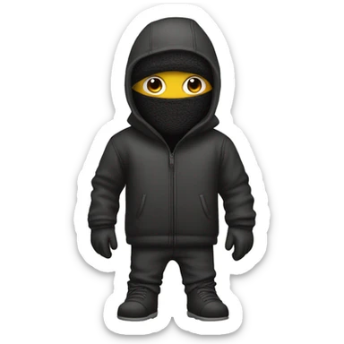 robber in a ski madk sticker