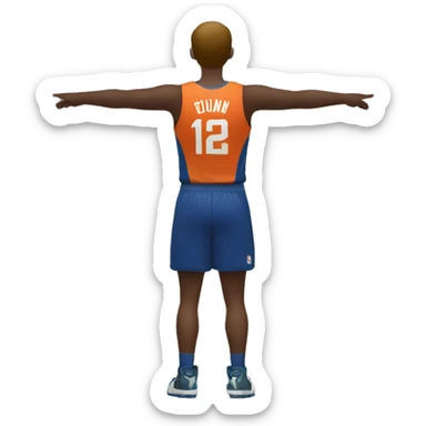 player's back symmetric arms tucked in sticker