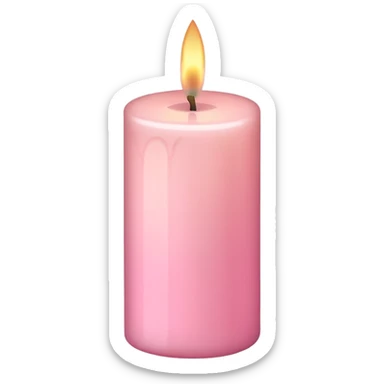 Pastel pink candle sticker