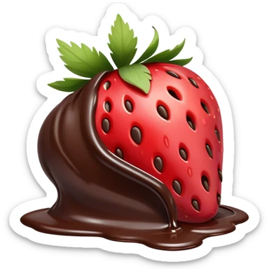 strawberries in melted chocolate sticker