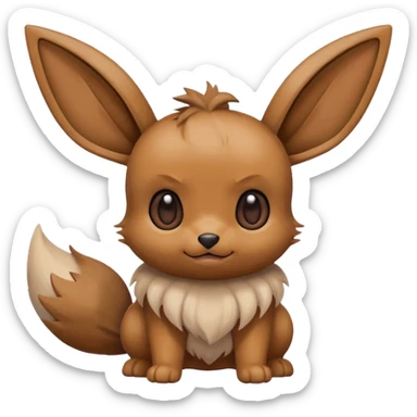 Eevee de Pokémon con expresión de resignación, cubriéndose la cara con la pata, estilo emoji divertido sticker