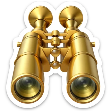gold binoculars with BIG lenses sticker