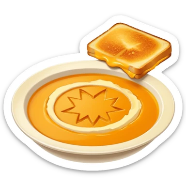 pumpkin soup with sliced grilled cheese on the side sticker