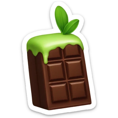 A bar of Dubai chocolate filled with Green pistachio cream sticker