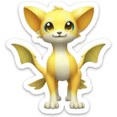 Cute cool shiny colorful fantasy animal hybrid Fakemon full body sticker
