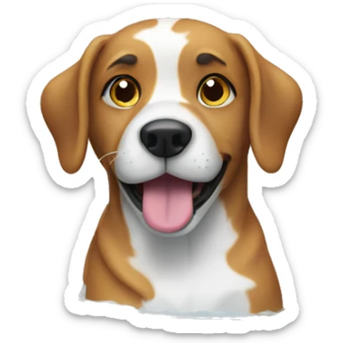 dog bathing in the bathtub sticker