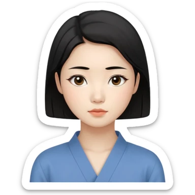 Korean woman, East Asian features, female human avatar,
soft thoughtful expression, calm mood, sensitive personality,
natural black hair, simple hairstyle,
neutral face, minimal makeup,
professional, clean, minimal style,
no cartoon, no fantasy, no costume sticker