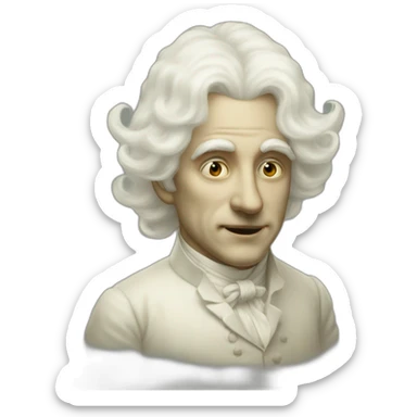 Men ghost from 1900 white wig sticker