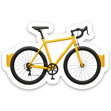 Create a Telugu Desam Party (TDP) flag emoji: bright solid yellow background, simple black bicycle icon in the center. Flat emoji style, bold colors, clean edges, no text, no gradients, no shadows. Square 1:1 ratio, transparent background, minimal and clear like a system emoji. sticker