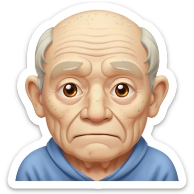 Ein Opa mit vielen Pickeln und einen Buckel man sieht seinen ganzen Körper  sticker