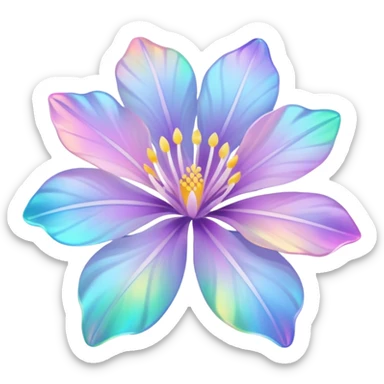 Pastel iridescent transparent luminescent aesthetic flowers sticker