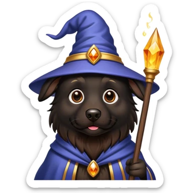 black dog Wizard sticker