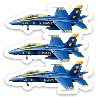 four US Navy Blue Angels f/a-18s performing diamond formation maneuver sticker
