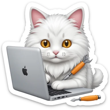 one cat repair windows laptop sticker