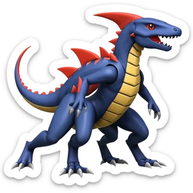 Heliolisk-Salandit-Garchomp-Cyclizar-Genesect-Pokémon, full body sticker
