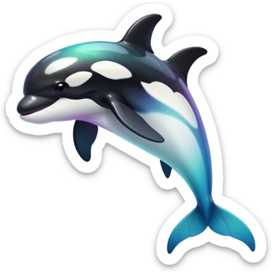 white blacks colorful gradient shiny glossy Fakémon-Digimon-orca-reptile-charizard-feraligatr-lizard-creature-hybrid (full body) sticker