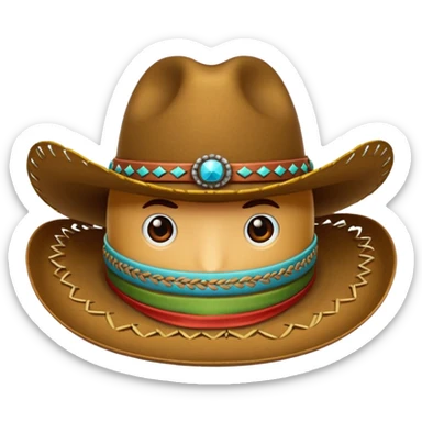 hazme un sombrero vaquero solo el sombrero sin persona usándolo ni nada sticker