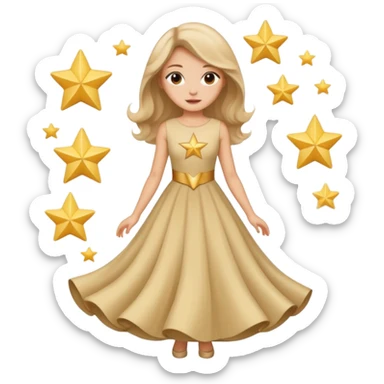 Real star shape face with a 👗 sticker