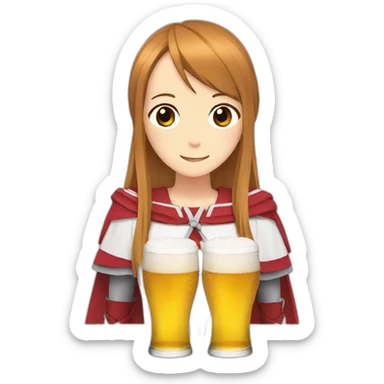 asuna drink a beer sticker