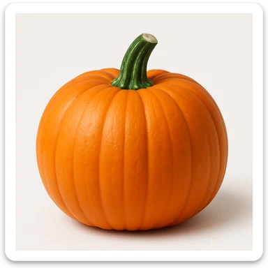 classic pumpkin vegetable, no face, no Halloween theme, no decorations sticker