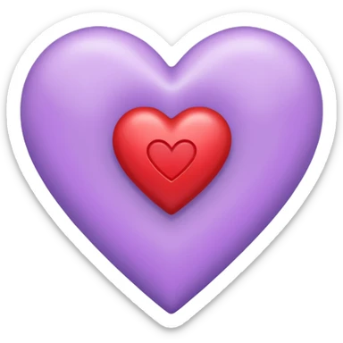 un corazon rojo CON LA LETRA F EN EL CENTRO DE COLOR LILA sticker