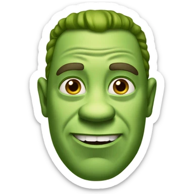 close-up portrait of a man, looks like shrek  sticker