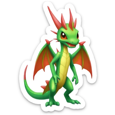 Full body sharp edgy shiny punk colorful Fairy-Flygon-Scyther-grovyle sticker