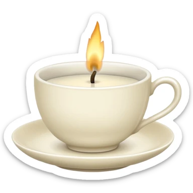 stylish teacup candle sticker
