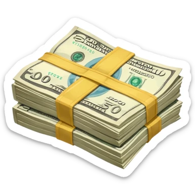 a second hand item to be sold, cash notes, transactions,  sticker