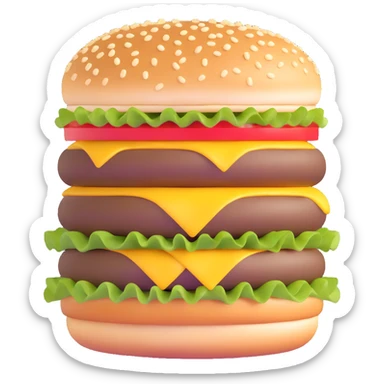 double cheeseburger with two patties and extra toppings sticker