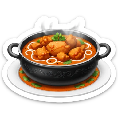 Desi chicken curry in black corai sticker