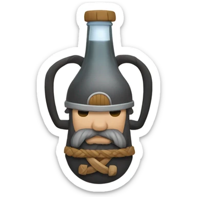 Botella estilo vikinga / caricatura y de hidromiel sticker