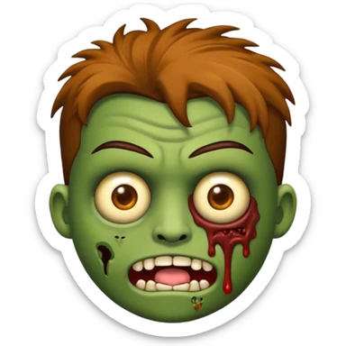 Faça um emoji de zumbi que se pareça comigo. sticker