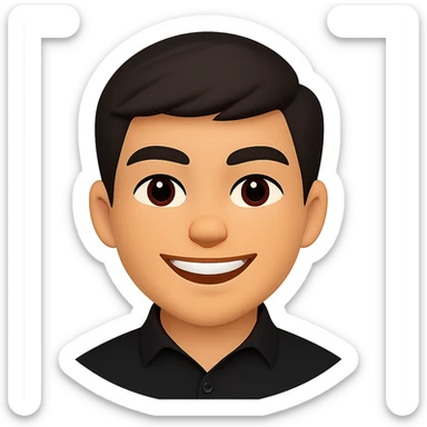 Create a custom emoji from the photo focusing on the face and shoulders. Remove the beard and make the face appear slimmer. Crop the image to a circular format with a transparent background, suitable for Slack custom emoji upload. sticker