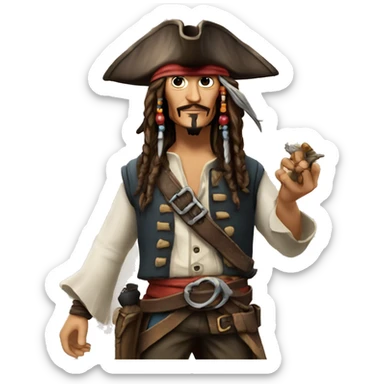 Jack sparrow qui boit du rom  sticker