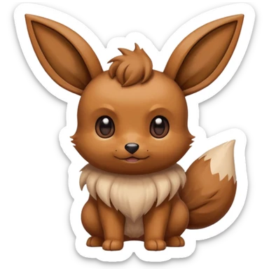Eevee de Pokémon con expresión de vergüenza, cubriéndose la cara con la pata, estilo emoji divertido sticker