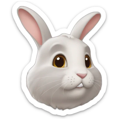 Lapin qui fait un câlin à un chat sticker