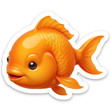 Meme-Worthy Cute Sleeping Orange Goldfish Portrait Emoji, Head resting peacefully with a contented smile, showcasing a streamlined, graceful body with a luxuriously soft vibrant orange hue, eyes closed in a serene, floating nap, Simplified yet hilariously adorable features, highly detailed, glowing with a soft, drowsy light, high shine, relaxed and utterly lovable, stylized with an air of playful laziness, bright and heartwarming, soft glowing outline, capturing the essence of a comically sleepy goldfish, so meme-worthy it feels like it could instantly become the next viral sensation of adorable slumber! sticker