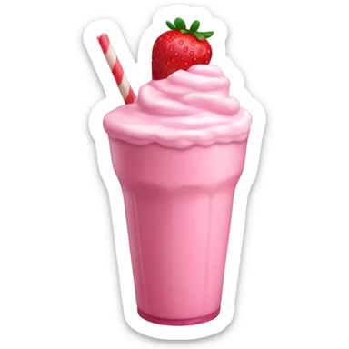 Pink milkshake with strawberry on top  sticker