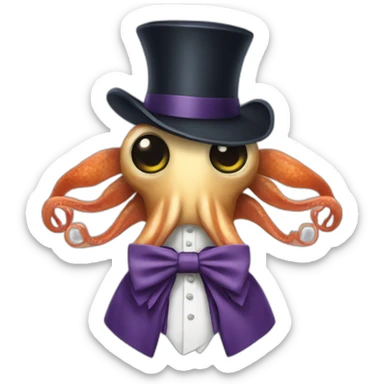 Squid wearing an ascot sticker