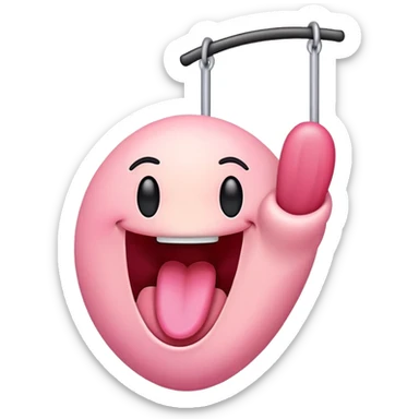 happy emoji face with tongue sticking out to the side, tongue is swinging and moving side to side sticker