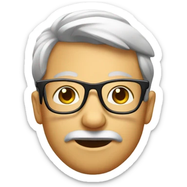 face wearing glasses with magnetic frames sticker